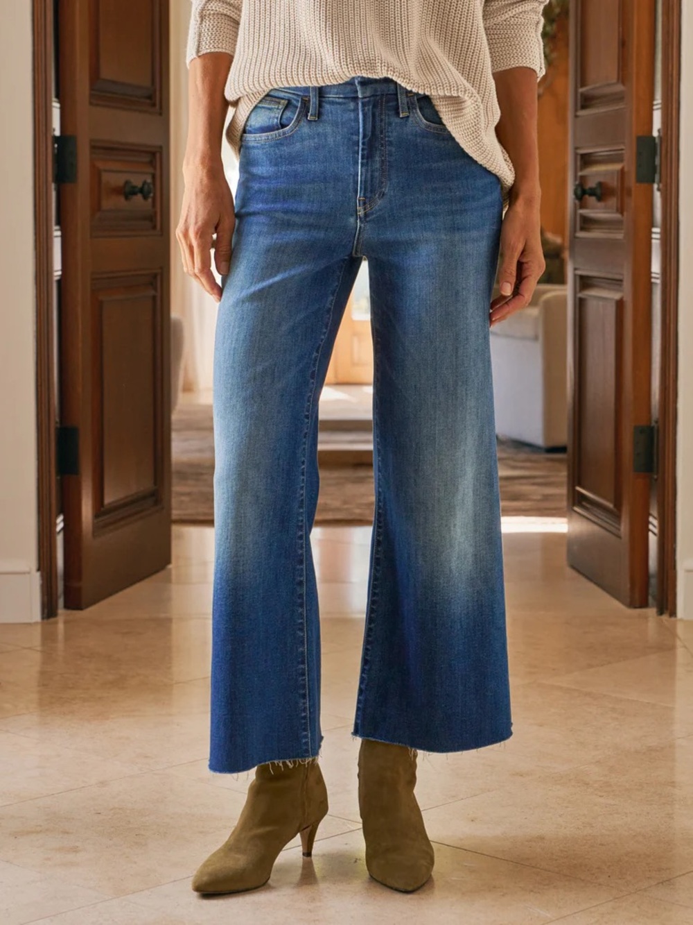 Frank & Eileen Galway Wide-Leg Jeans in Medium Blue Wash 30 - Picture 5 of 15